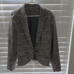 Wit & Wisdom Gray Glen Plaid Single-Button Blazer